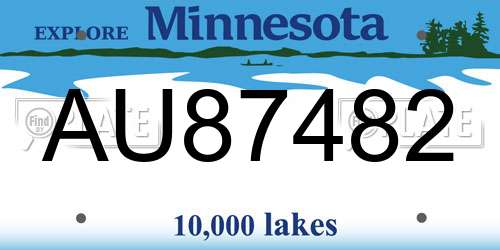 AU87482 Minnesota License Plate