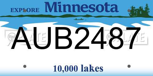 AUB2487 Minnesota License Plate