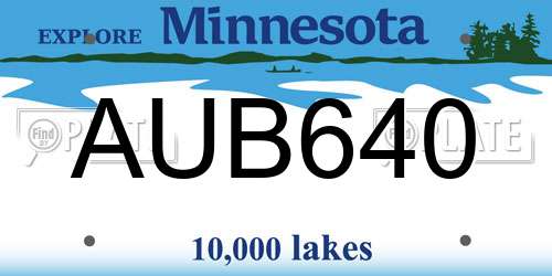 AUB640 Minnesota License Plate
