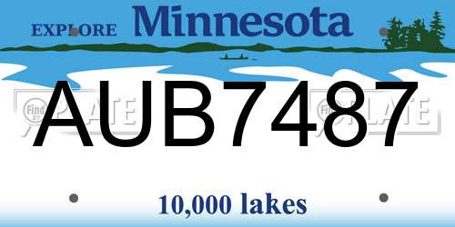 AUB7487 Minnesota License Plate