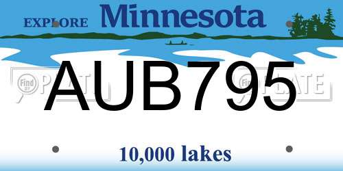 AUB795 Minnesota License Plate