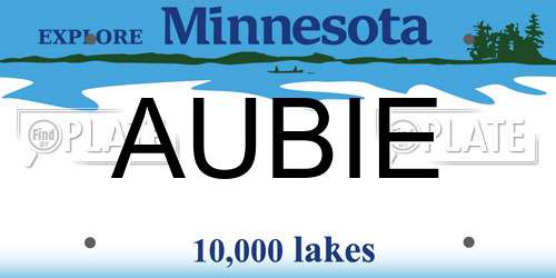 AUBIE Minnesota License Plate