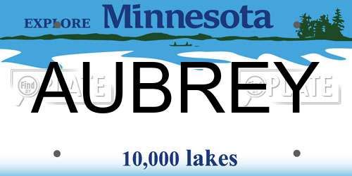 AUBREY Minnesota License Plate