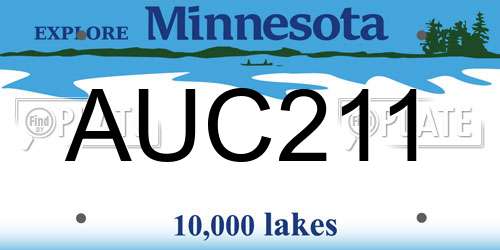 AUC211 Minnesota License Plate