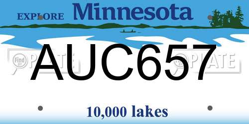 AUC657 Minnesota License Plate