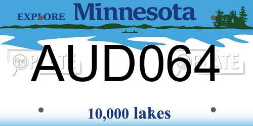AUD064 Minnesota License Plate
