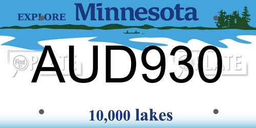 AUD930 Minnesota License Plate