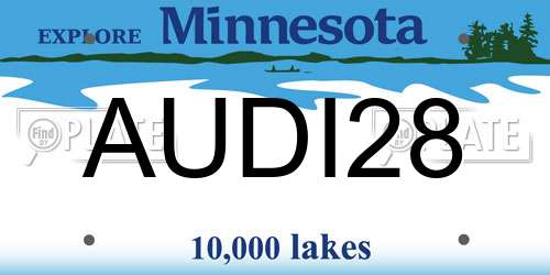 AUDI28 Minnesota License Plate
