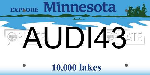 AUDI43 Minnesota License Plate