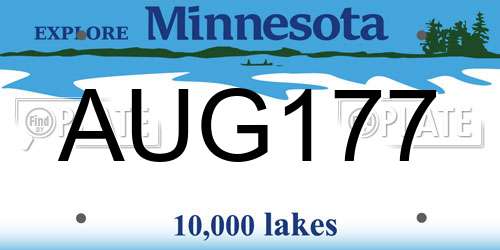 AUG177 Minnesota License Plate