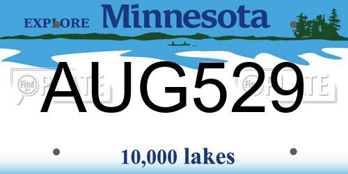 AUG529 Minnesota License Plate