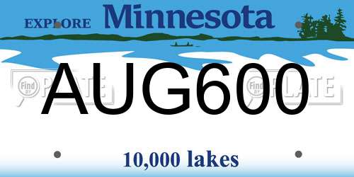 AUG600 Minnesota License Plate
