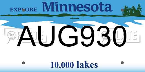AUG930 Minnesota License Plate