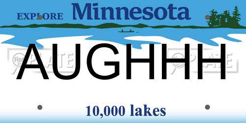 AUGHHH Minnesota License Plate
