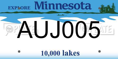 AUJ005 Minnesota License Plate