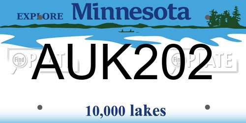 AUK202 Minnesota License Plate