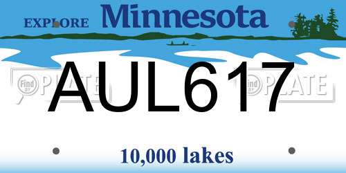AUL617 Minnesota License Plate