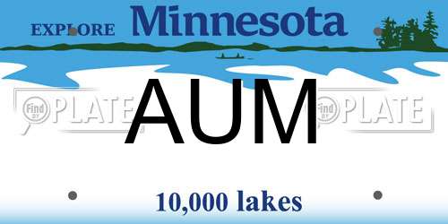 AUM Minnesota License Plate