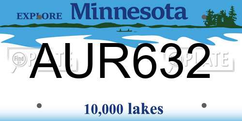 AUR632 Minnesota License Plate