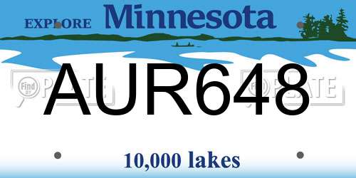 AUR648 Minnesota License Plate