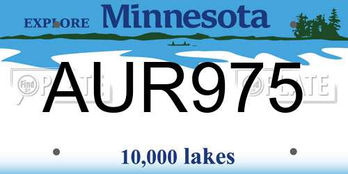 AUR975 Minnesota License Plate