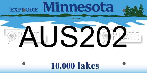 AUS202 Minnesota License Plate
