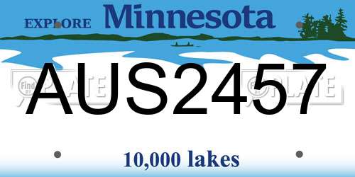 AUS2457 Minnesota License Plate