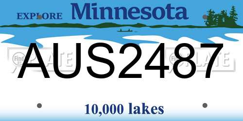 AUS2487 Minnesota License Plate