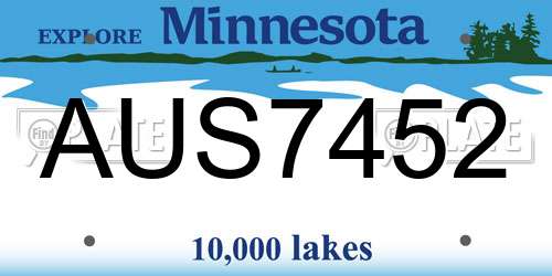 AUS7452 Minnesota License Plate