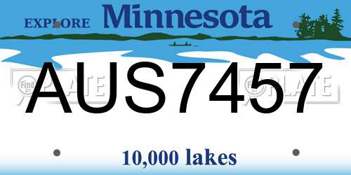 AUS7457 Minnesota License Plate