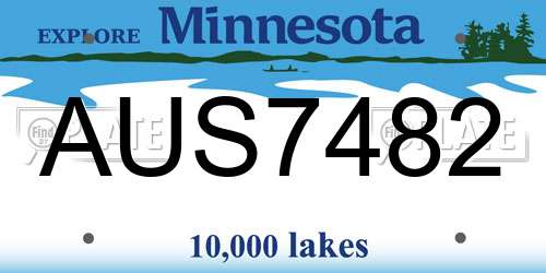 AUS7482 Minnesota License Plate