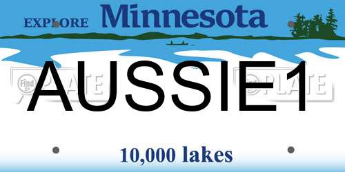 AUSSIE1 Minnesota License Plate