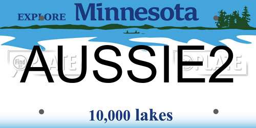 AUSSIE2 Minnesota License Plate