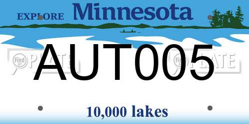 AUT005 Minnesota License Plate