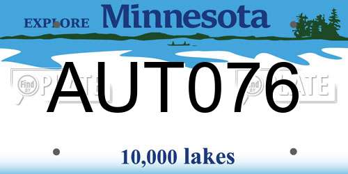 AUT076 Minnesota License Plate