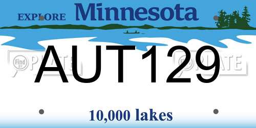 AUT129 Minnesota License Plate