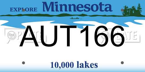 AUT166 Minnesota License Plate
