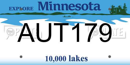 AUT179 Minnesota License Plate