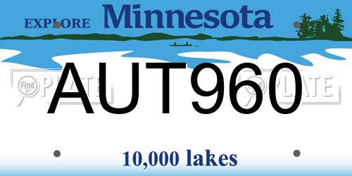 AUT960 Minnesota License Plate