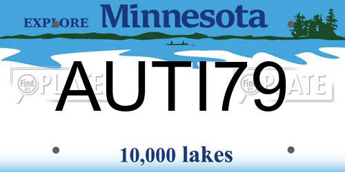 AUTI79 Minnesota License Plate