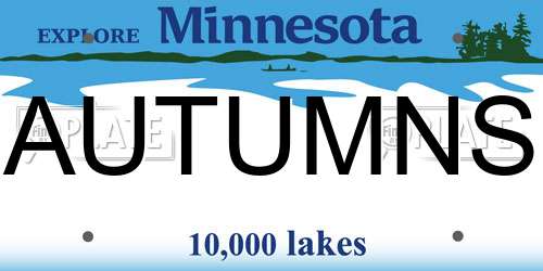 AUTUMNS Minnesota License Plate