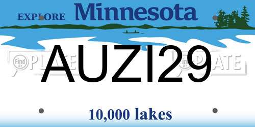 AUZI29 Minnesota License Plate