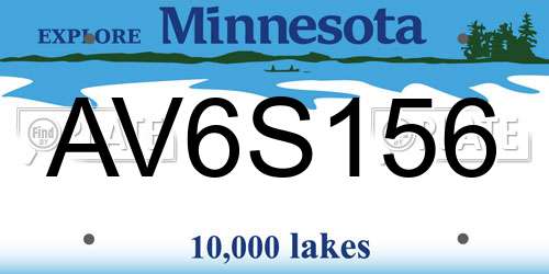 AV6S156 Minnesota License Plate