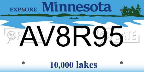 AV8R95 Minnesota License Plate