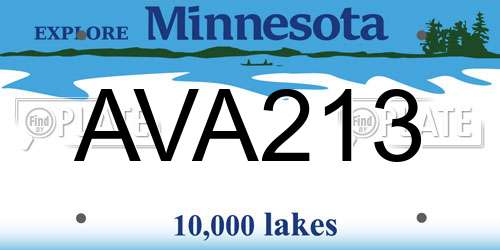 AVA213 Minnesota License Plate