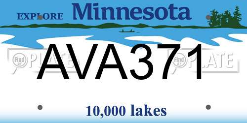 AVA371 Minnesota License Plate