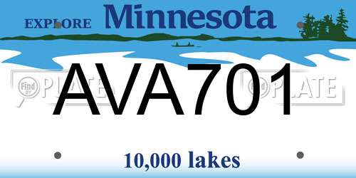 AVA701 Minnesota License Plate