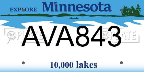 AVA843 Minnesota License Plate