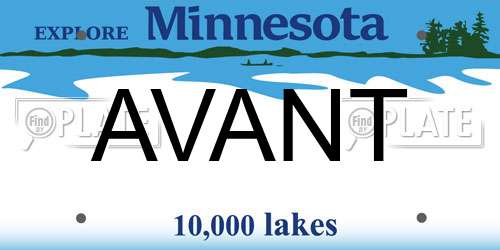 AVANT Minnesota License Plate