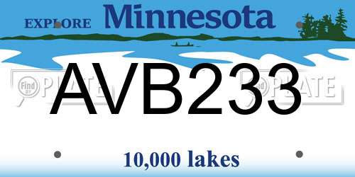 AVB233 Minnesota License Plate